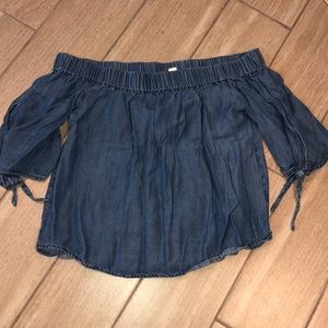 Off the shoulder denim top